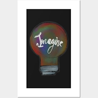 Colorful lamp - imagine - black Posters and Art